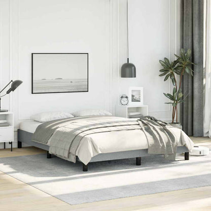 Bed Frame without Mattress Light Grey 137x190 cm Full Fabric