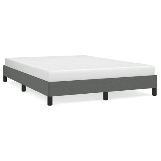 Bed Frame without Mattress Dark Grey 137x190 cm Full Fabric