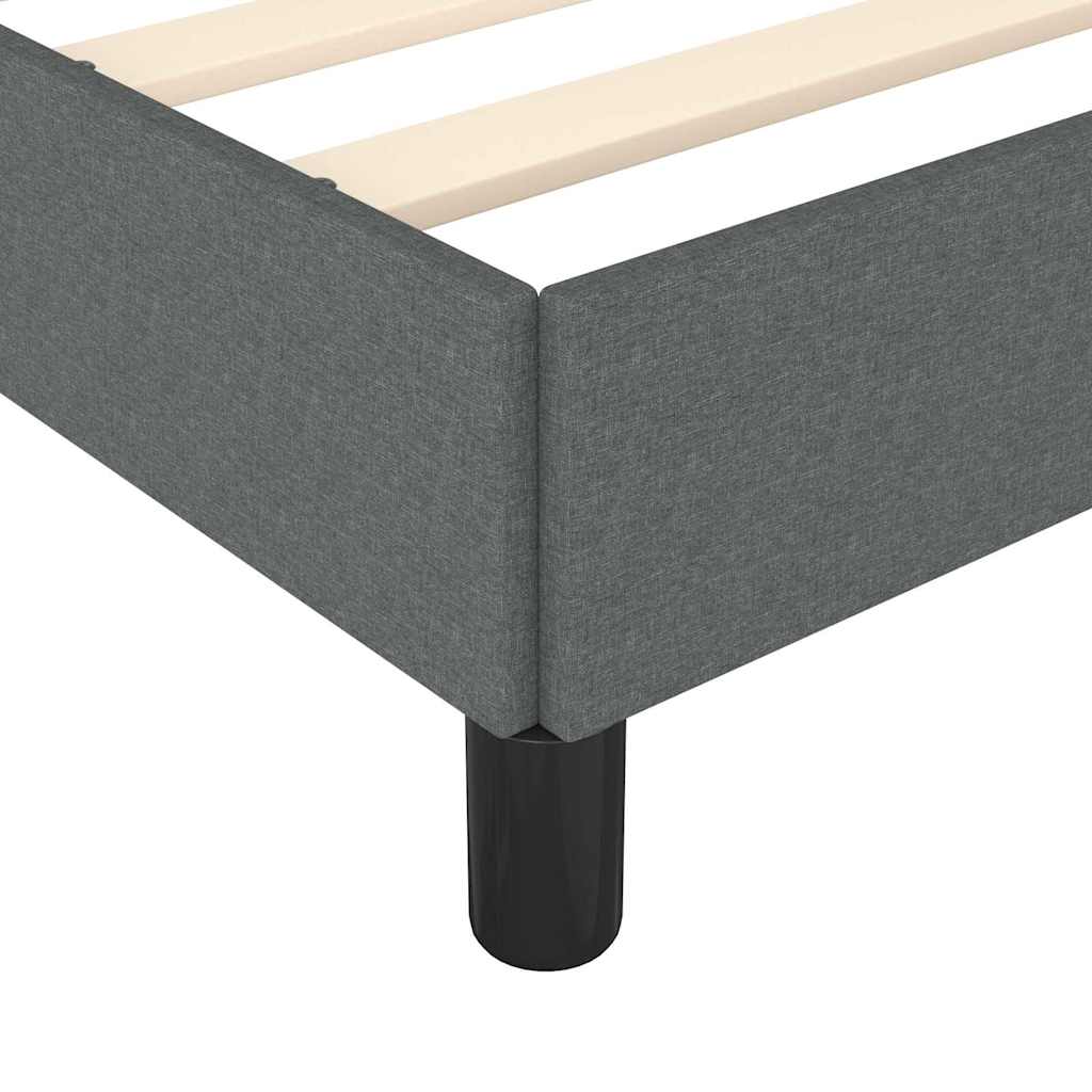 Bed Frame without Mattress Dark Grey 137x190 cm Full Fabric