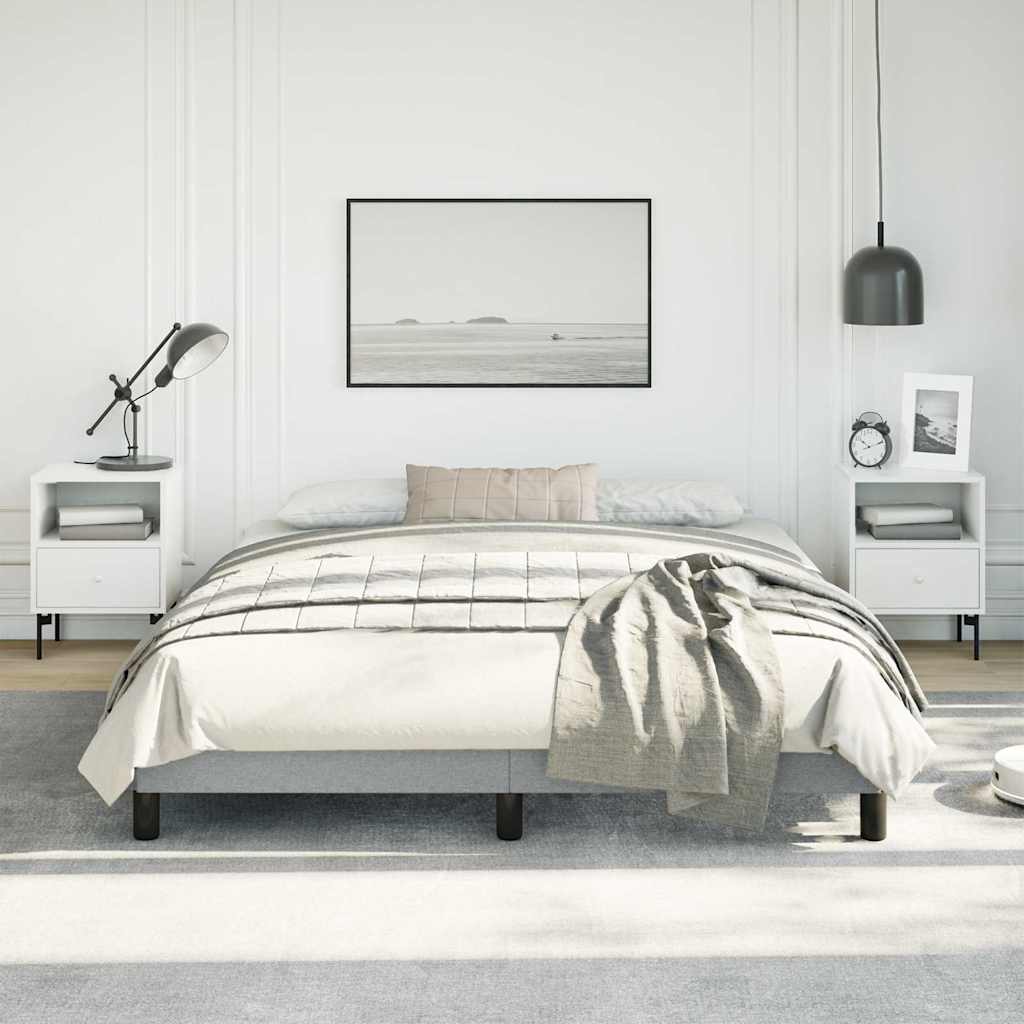 Bed Frame without Mattress Light Grey 152x203 cm Queen Fabric