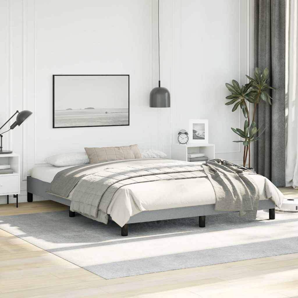 Bed Frame without Mattress Light Grey 152x203 cm Queen Fabric