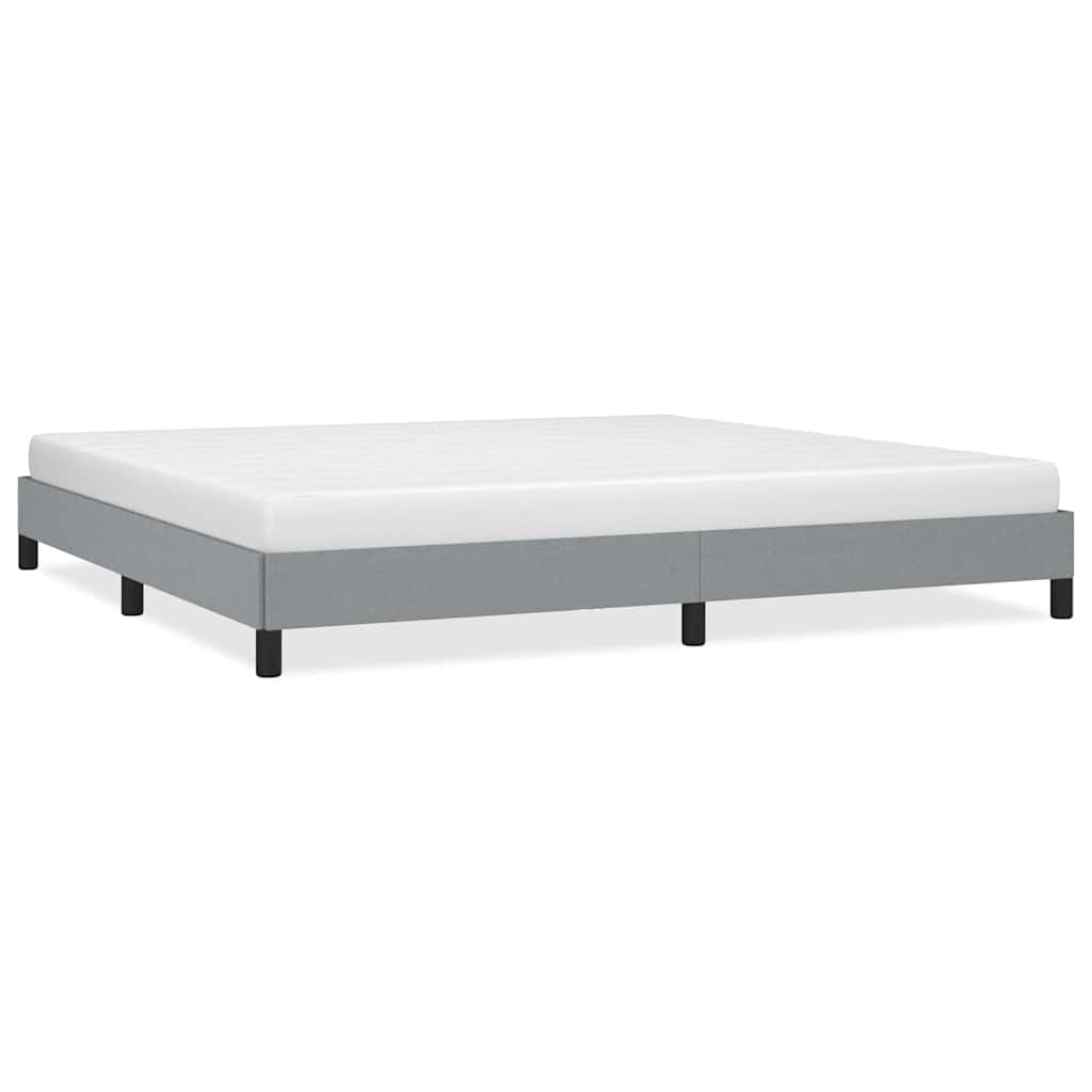Bed Frame without Mattress Light Grey 193x203 cm King Fabric
