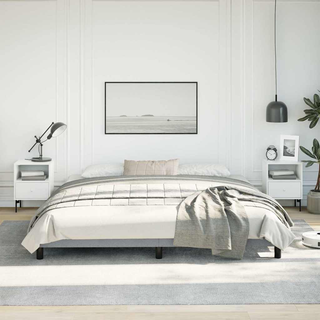 Bed Frame without Mattress Light Grey 193x203 cm King Fabric