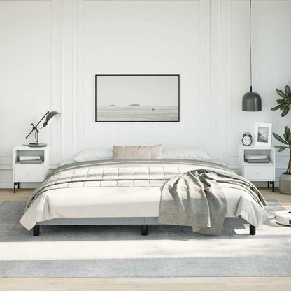 Bed Frame without Mattress Light Grey 193x203 cm King Fabric