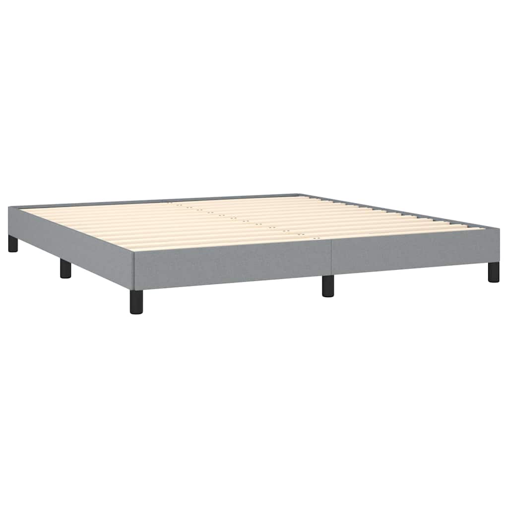 Bed Frame without Mattress Light Grey 193x203 cm King Fabric