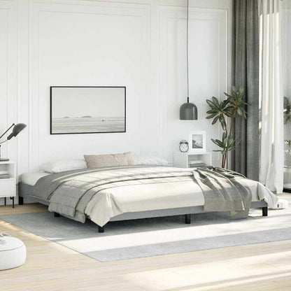 Bed Frame without Mattress Light Grey 193x203 cm King Fabric