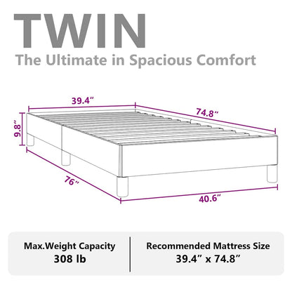 Bed Frame without Mattress Dark Grey 100x190 cm Twin Fabric