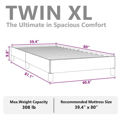 Bed Frame without Mattress Light Grey 100x203 cm Twin XL Fabric