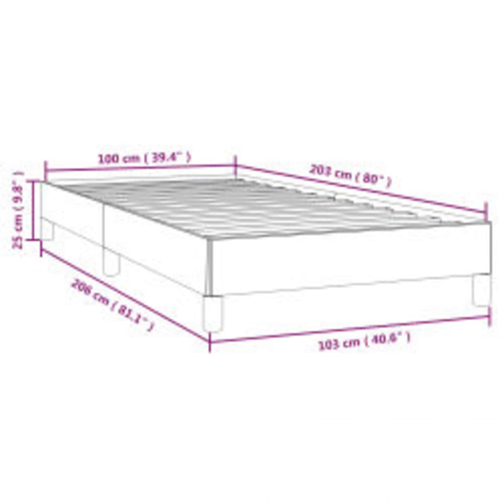 Bed Frame without Mattress Dark Grey 100x203 cm Twin XL Fabric