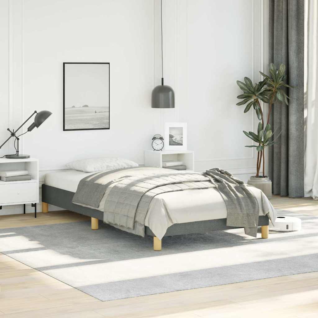 Bed Frame without Mattress Dark Grey 100x203 cm Twin XL Fabric