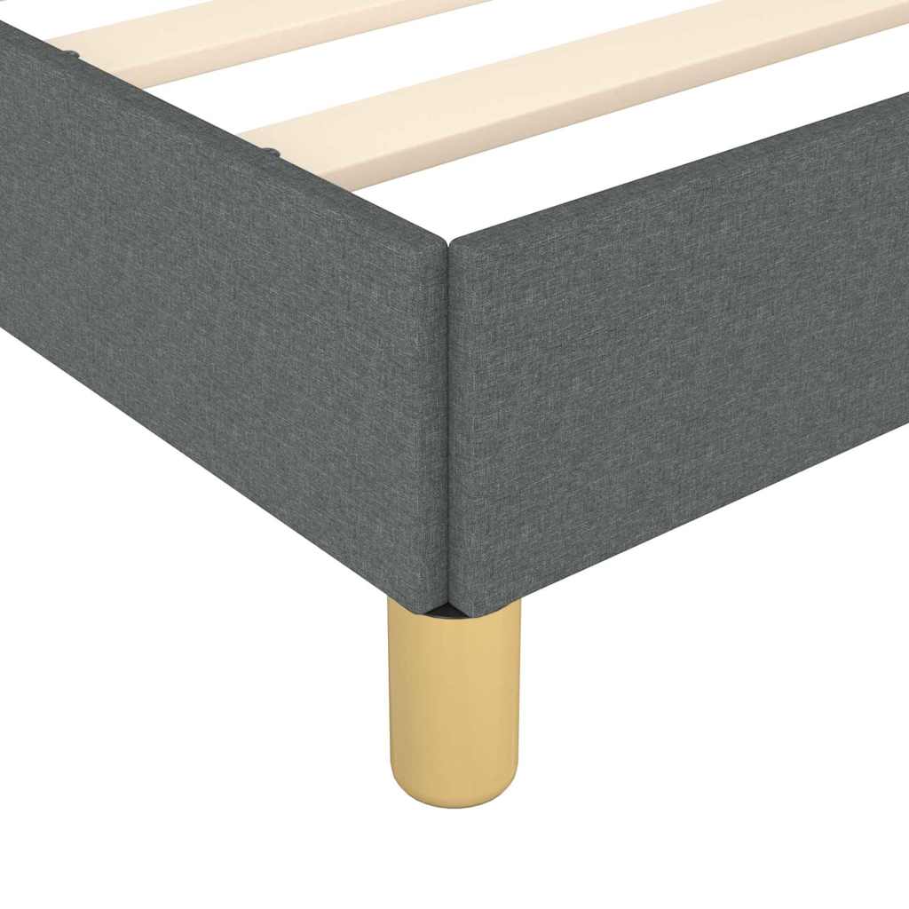 Bed Frame without Mattress Dark Grey 137x190 cm Full Fabric