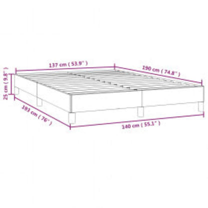 Bed Frame without Mattress Dark Grey 137x190 cm Full Fabric