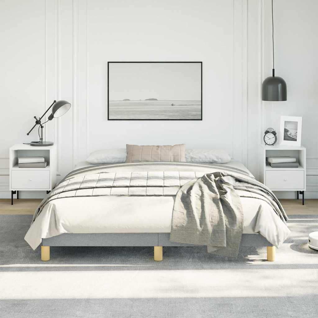 Bed Frame without Mattress Light Grey 152x203 cm Queen Fabric