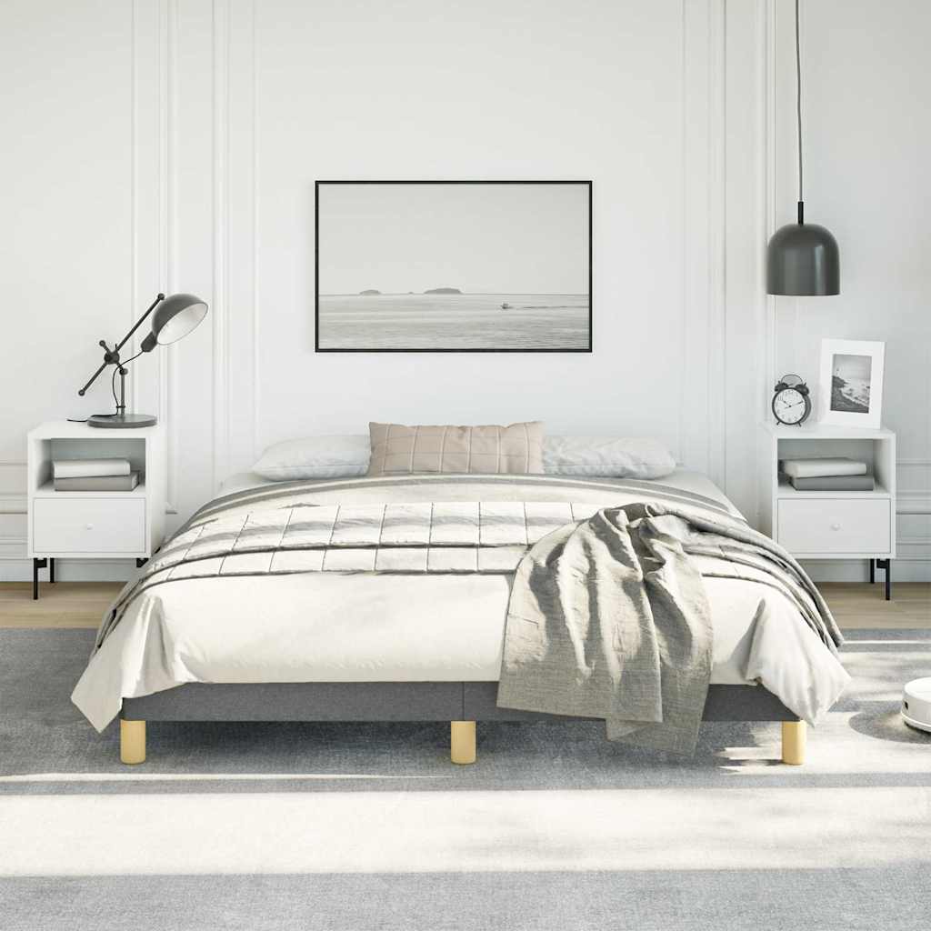 Bed Frame without Mattress Dark Grey 152x203 cm Queen Fabric
