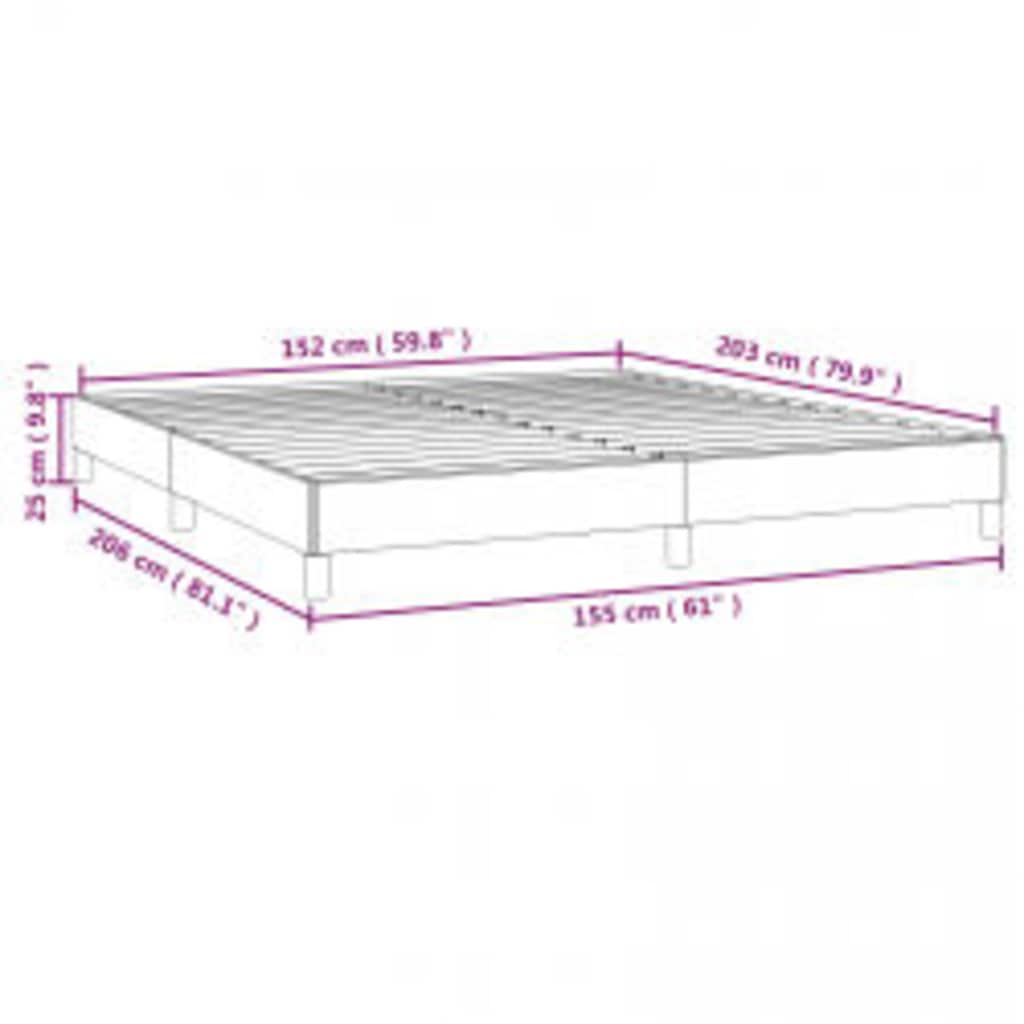 Bed Frame without Mattress Dark Grey 152x203 cm Queen Fabric