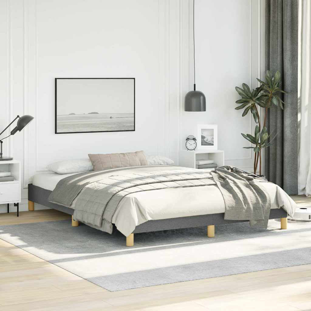 Bed Frame without Mattress Dark Grey 152x203 cm Queen Fabric