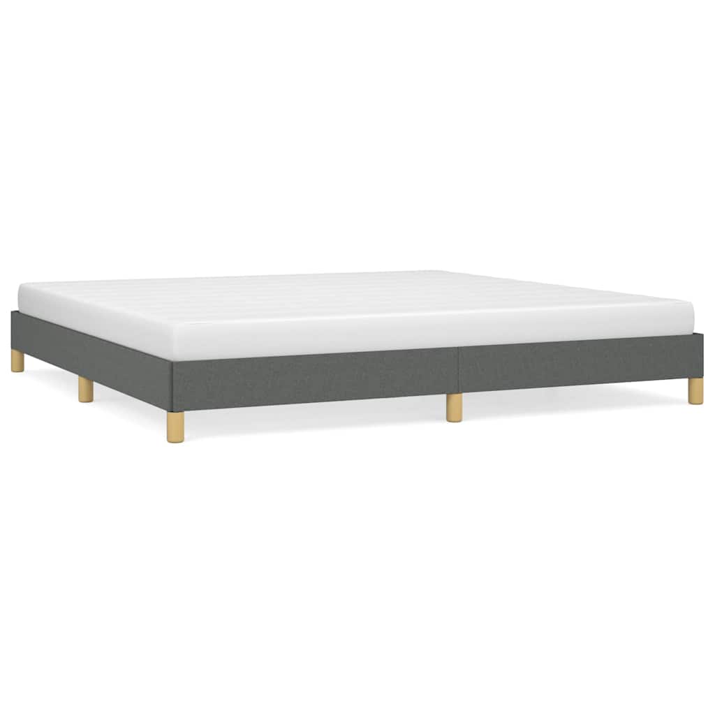 Bed Frame without Mattress Dark Grey 193x203 cm King Fabric