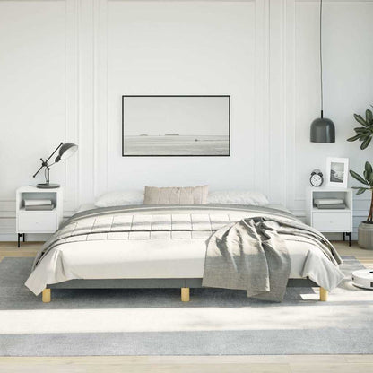 Bed Frame without Mattress Dark Grey 193x203 cm King Fabric