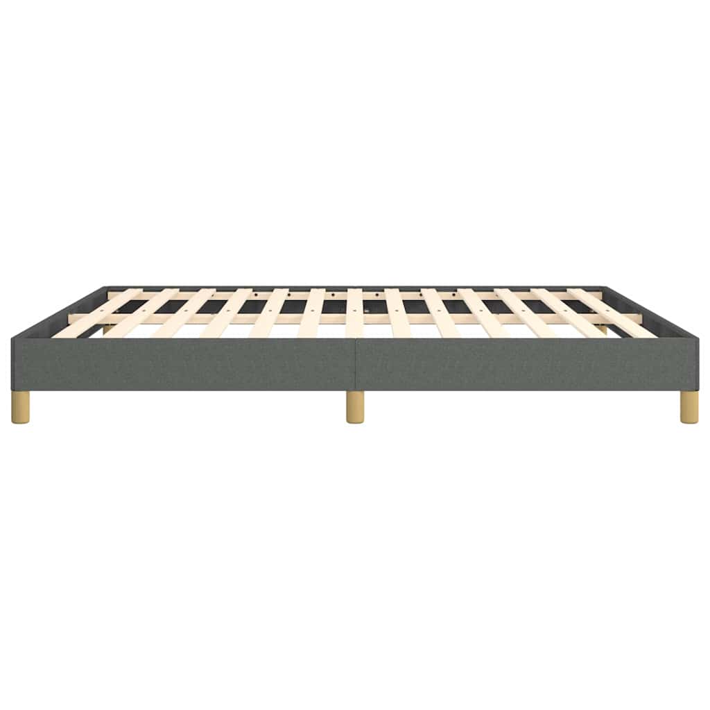 Bed Frame without Mattress Dark Grey 193x203 cm King Fabric