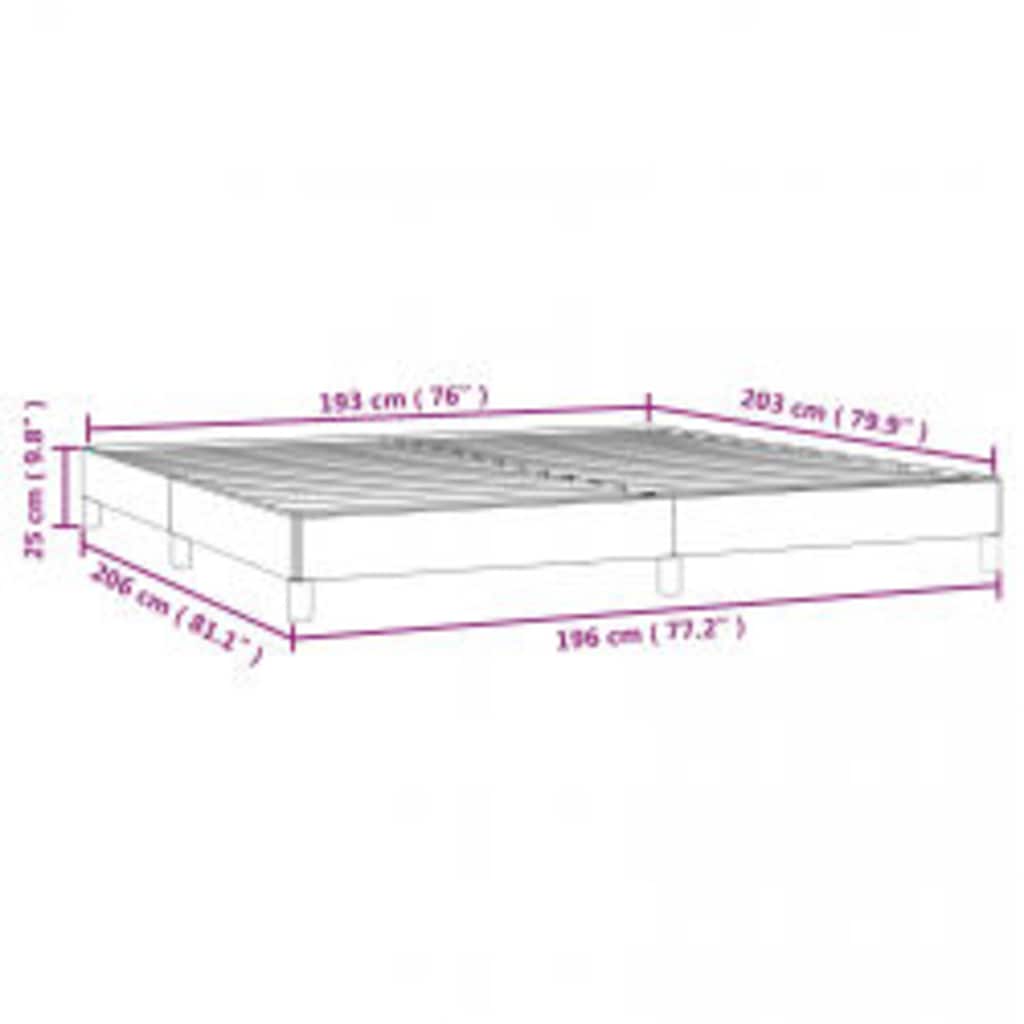 Bed Frame without Mattress Dark Grey 193x203 cm King Fabric