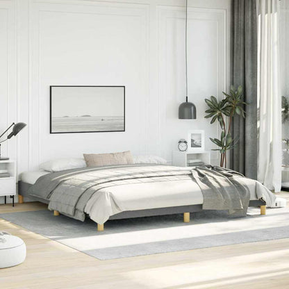 Bed Frame without Mattress Dark Grey 193x203 cm King Fabric