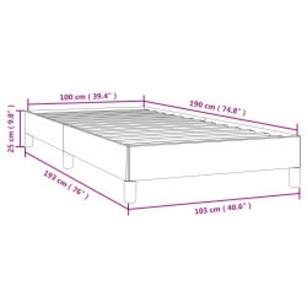 Bed Frame without Mattress Black 100x190 cm Twin Faux Leather