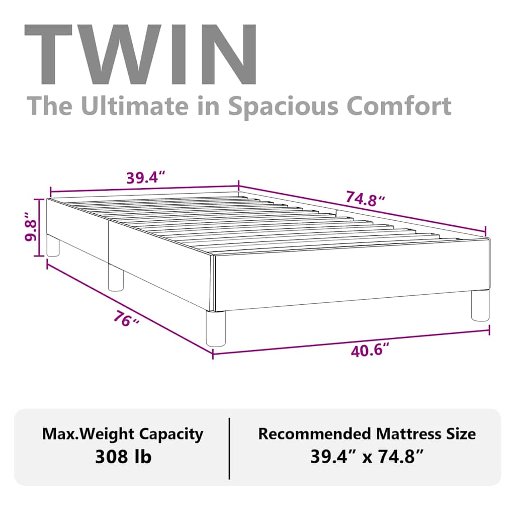 Bed Frame without Mattress Black 100x190 cm Twin Faux Leather