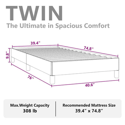 Bed Frame without Mattress Black 100x190 cm Twin Faux Leather