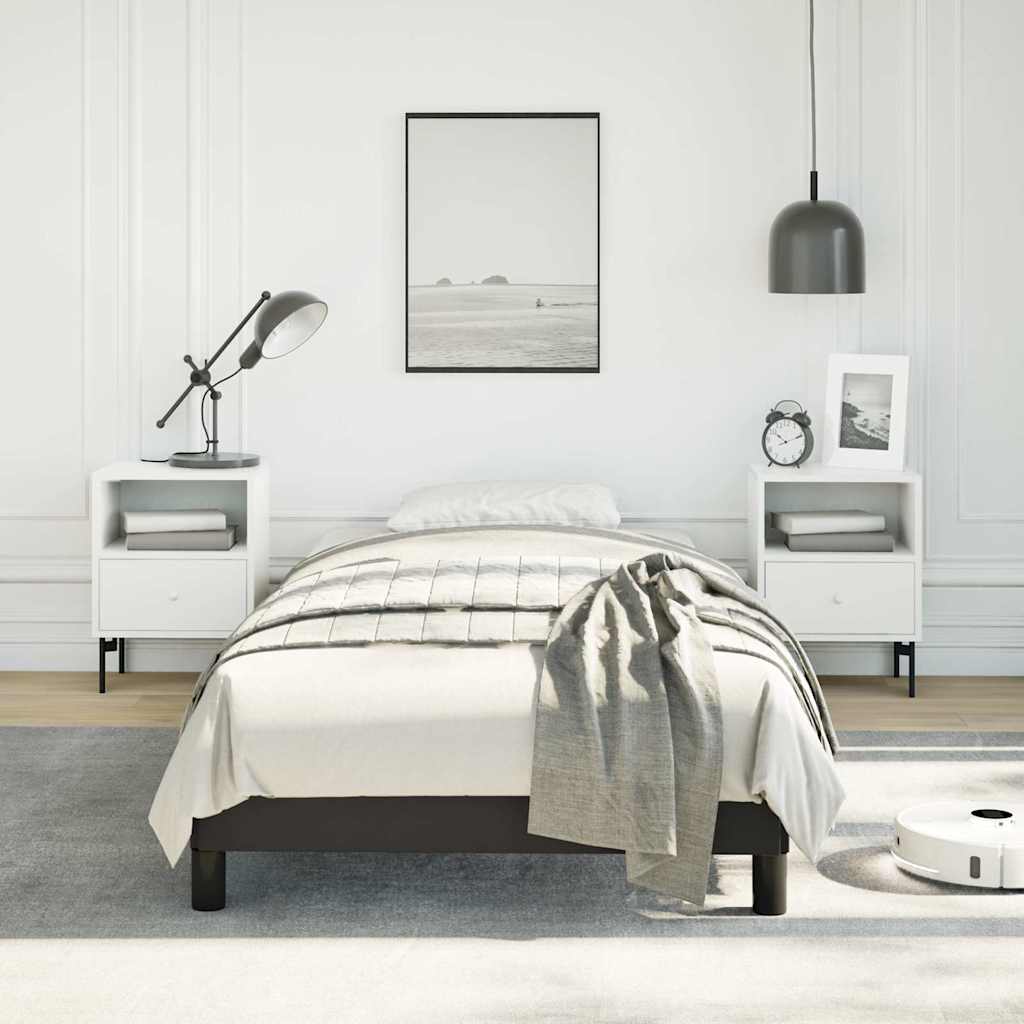 Bed Frame without Mattress Black 100x190 cm Twin Faux Leather