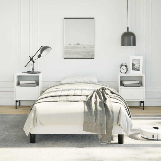 Bed Frame without Mattress White 100x190 cm Twin Faux Leather