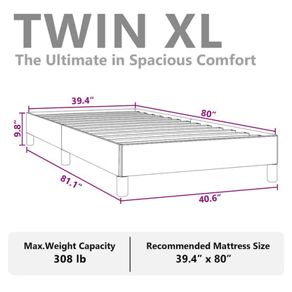 Bed Frame without Mattress Black 100x203 cm Twin XL Faux Leather