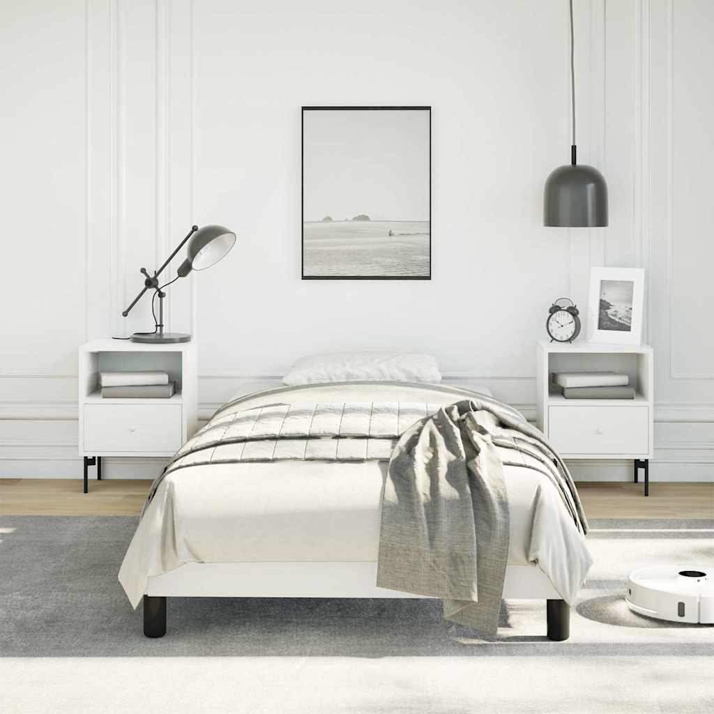 Bed Frame without Mattress White 100x203 cm Twin XL Faux Leather