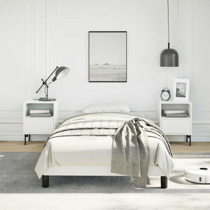 Bed Frame without Mattress White 100x203cm Twin XL Faux Leather