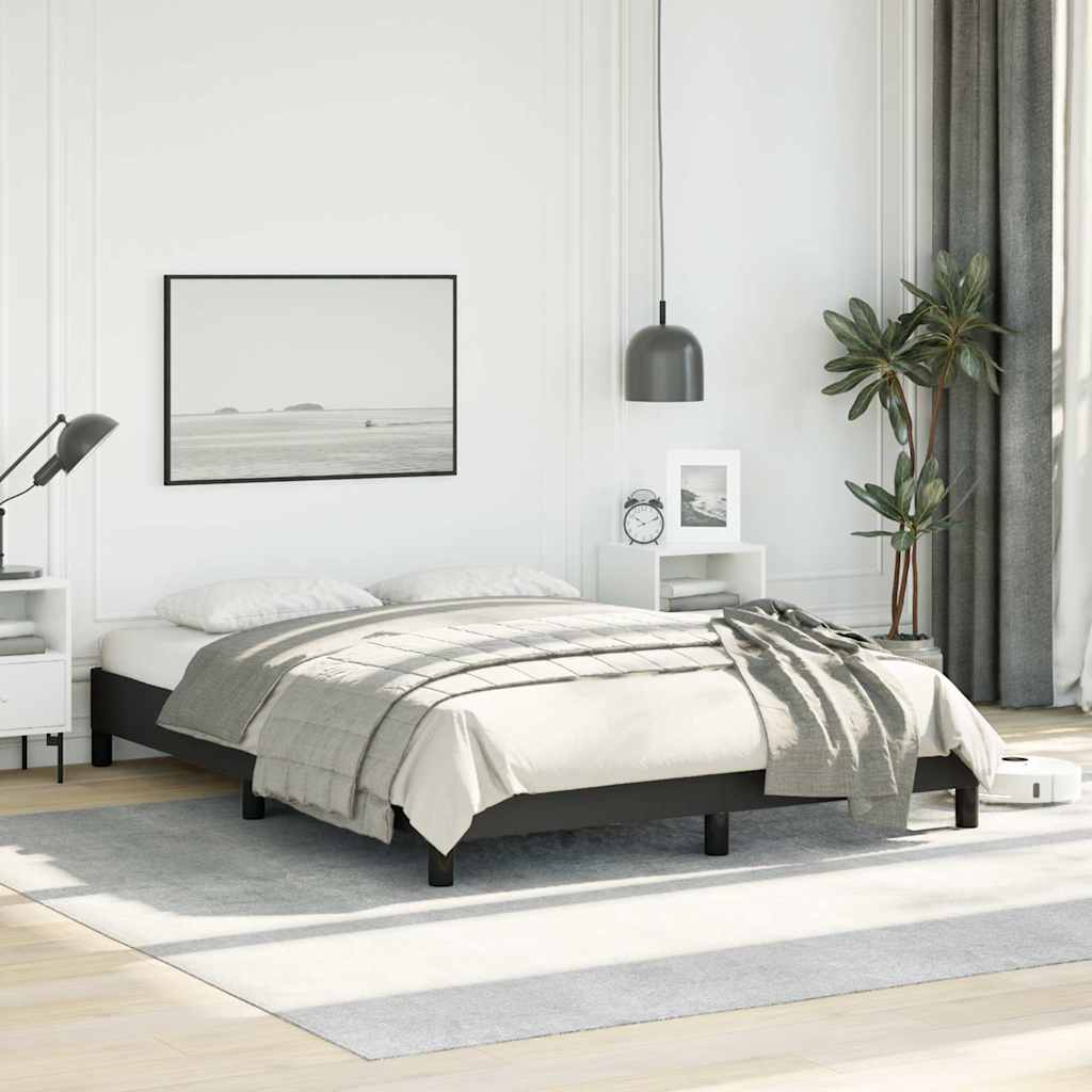 Bed Frame without Mattress Black 137x190 cm Full Faux Leather