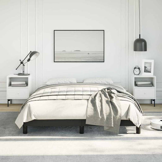 Bed Frame without Mattress Black 137x190 cm Full Faux Leather