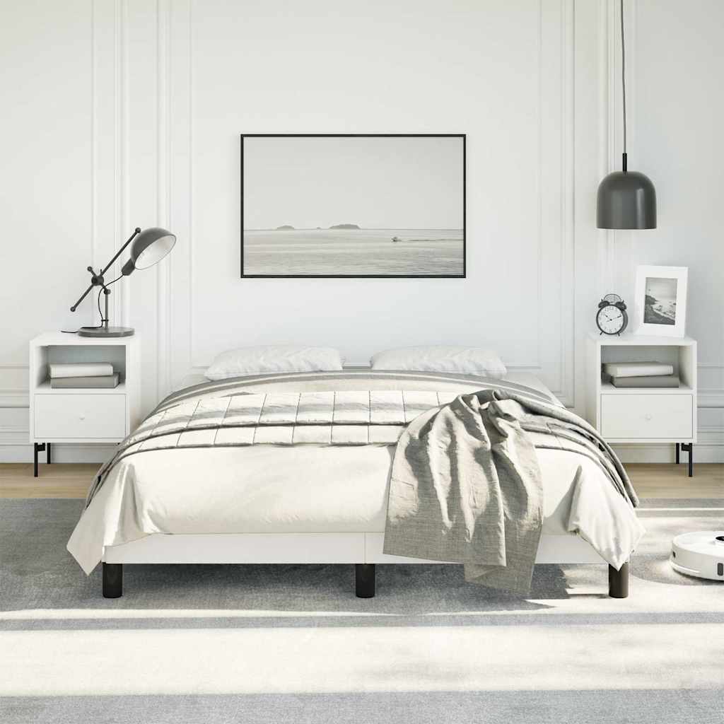 Bed Frame without Mattress White 137x190 cm Full Faux Leather