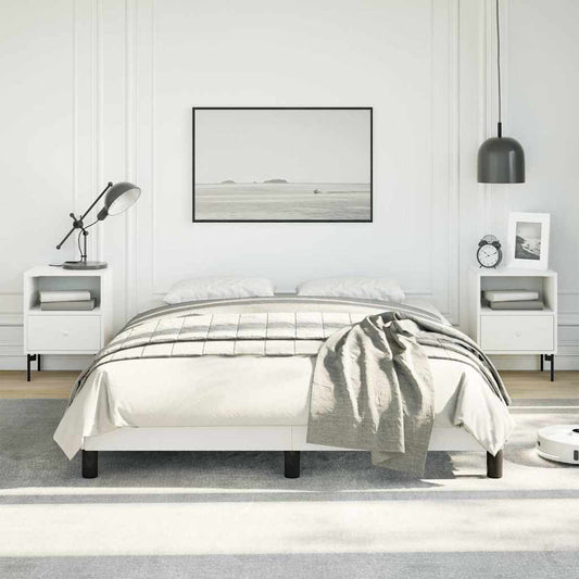 Bed Frame without Mattress White 137x190 cm Full Faux Leather