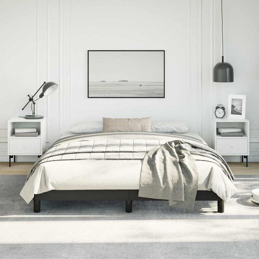 Bed Frame without Mattress Black 152x203 cm Queen Faux Leather