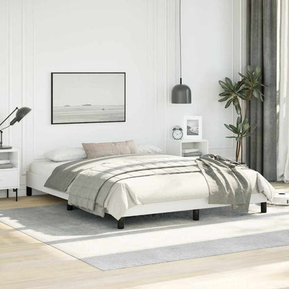 Bed Frame without Mattress White 152x203 cm Queen Faux Leather