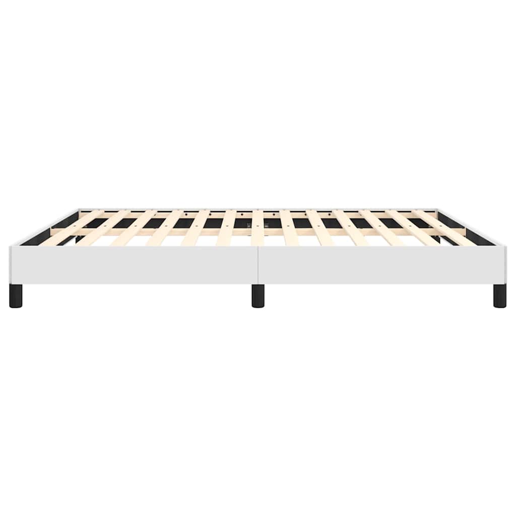 Bed Frame without Mattress White 152x203 cm Queen Faux Leather