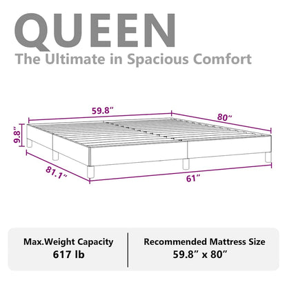 Bed Frame without Mattress White 152x203 cm Queen Faux Leather