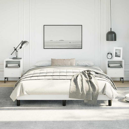 Bed Frame without Mattress White 152x203 cm Queen Faux Leather