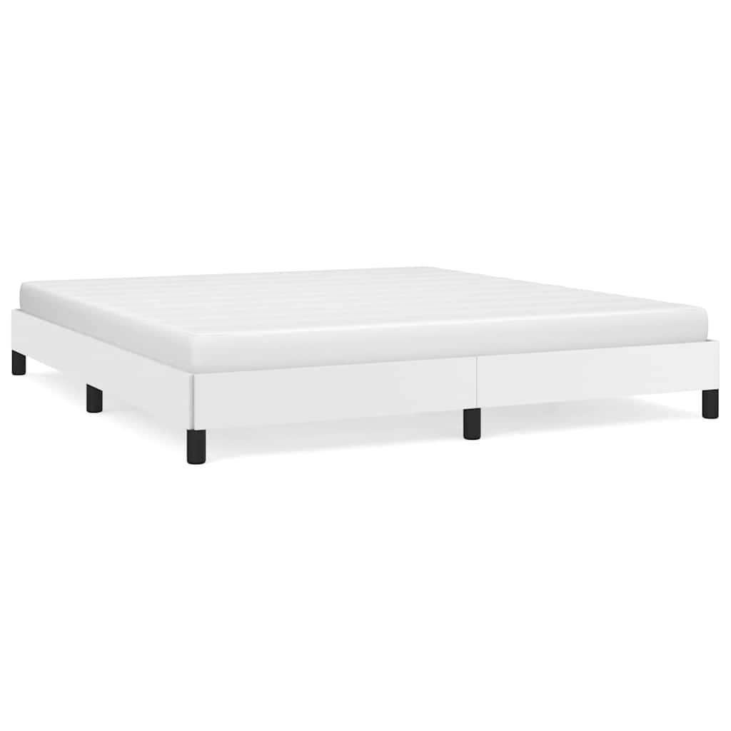 Bed Frame without Mattress White 193x203 cm King Faux Leather