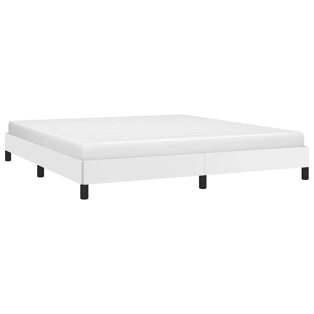Bed Frame without Mattress White 193x203 cm King Faux Leather