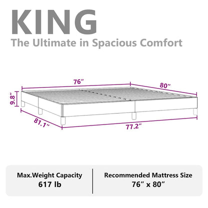 Bed Frame without Mattress White 193x203 cm King Faux Leather