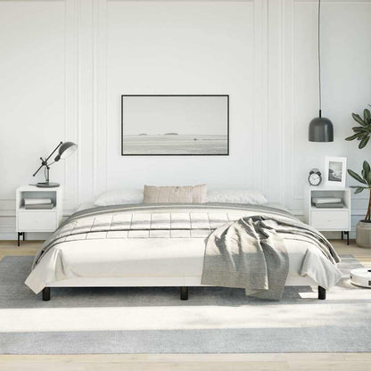 Bed Frame without Mattress White 193x203 cm King Faux Leather