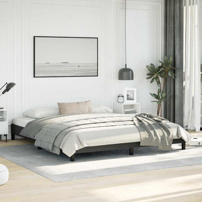 Bed Frame without Mattress Black California King Faux Leather