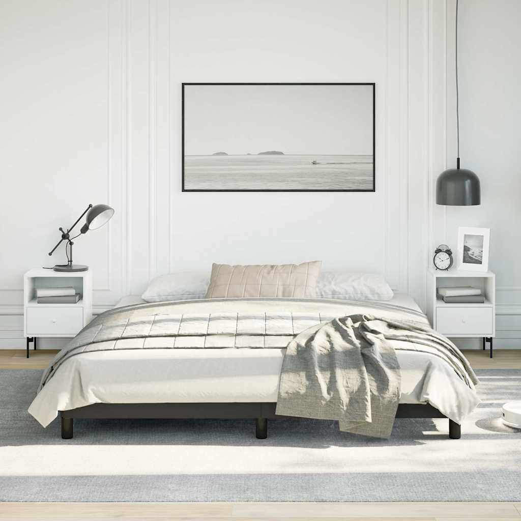 Bed Frame without Mattress Black California King Faux Leather