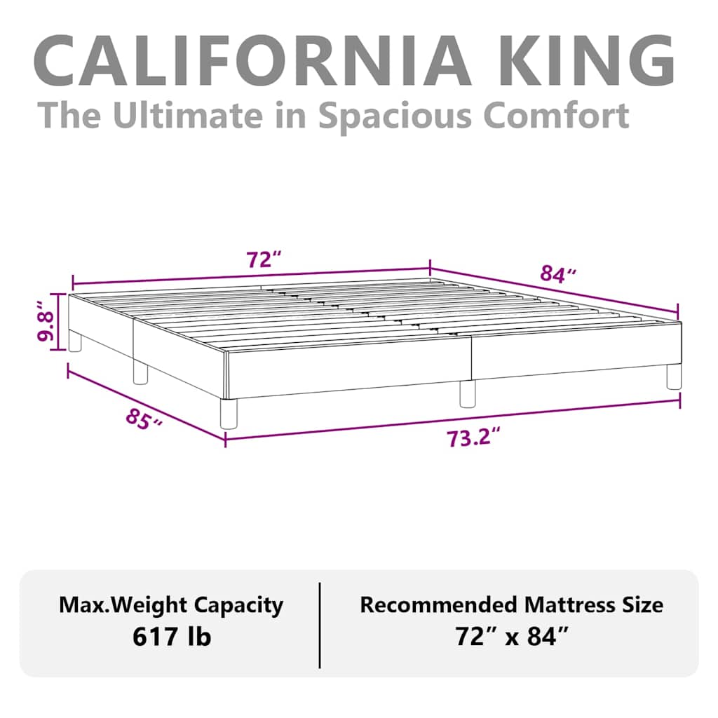 Bed Frame without Mattress White California King Faux Leather