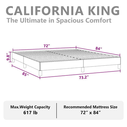 Bed Frame without Mattress White California King Faux Leather